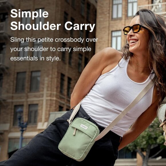 Small Crossbody Bag Recycled Fabric Unisex Multiple Pockets Daily Use - Picture 3 of 13